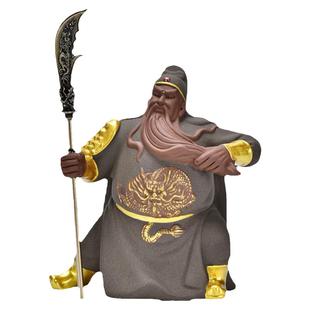 创意陶瓷关公摆件武财神关羽神像家居工艺品客厅办公室桌面装饰品