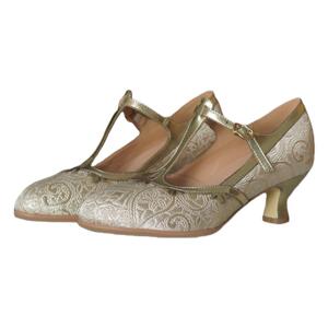 奈里古董鞋复古丁字带酒杯跟