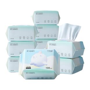 十月结晶婴儿棉柔巾宝宝手口干湿两用纸巾洗脸巾M码100抽*24包