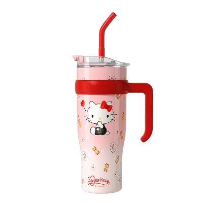 hellokitty保温杯女生大容量带吸管保冷冰霸杯高颜值巨无霸水杯子