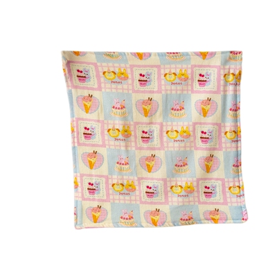 可爱拼格纯棉六层纱布方巾挂式