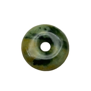 天然玉石花玉平安扣面包圈吊坠男女A货岫岩玉情侣挂坠链挂件特价