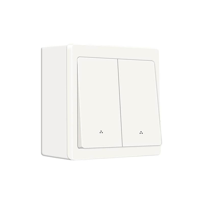 明装无线遥控开关面板家用照明220v墙壁86智能子母免布线双联双控