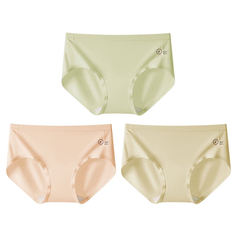 棉伙棉伴莱赛尔桑蚕丝10A抗菌内裤女士三角裤收腹内裤纯棉底裆