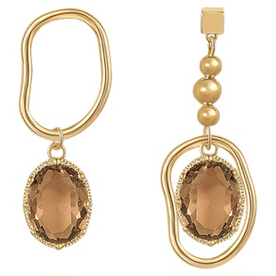 古里雅美拉德水晶耳钉不对称耳环女轻奢高级感2026年新款爆款耳饰