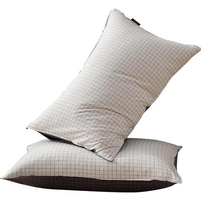 水星家纺水洗棉纯棉枕套一对装