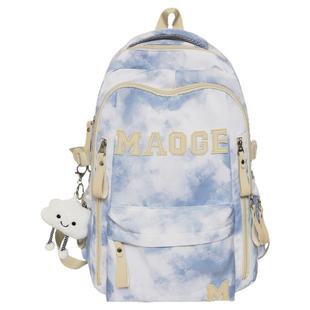 高中生书包初中女生高颜值小众上学背包男小学生双肩包大学生扎染