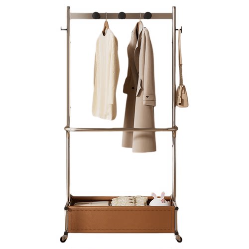 落地衣架卧室可移动不占空间金属挂衣架置物架入户立式衣帽架包架