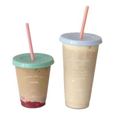 一口入夏~非一次性塑料吸管杯女办公室水杯学生上学外出便携杯子