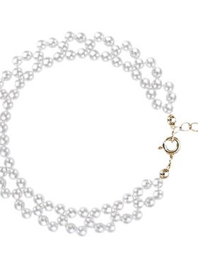 纯手工编织珍珠手链小众