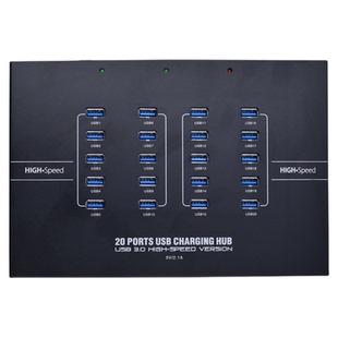 西普莱A-223工业级20口USB3.0集线器手机平板刷机充电2A分线器 内置200W电源一体机 多规格数据线长可选择