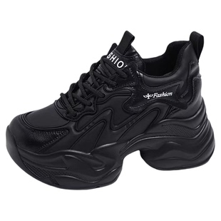 9cm内增高真皮老爹鞋女2026新款春小个子厚底爆款休闲运动小白鞋