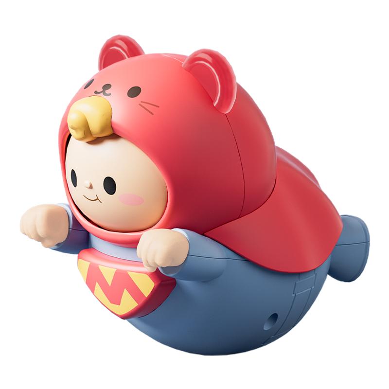 婴儿不倒翁可爱超人玩具安抚早教益智新款卡通摇铃可啃咬哄娃神器