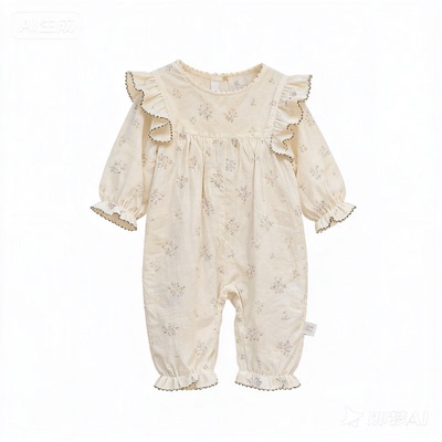婴儿碎花连体衣爬服2026新款