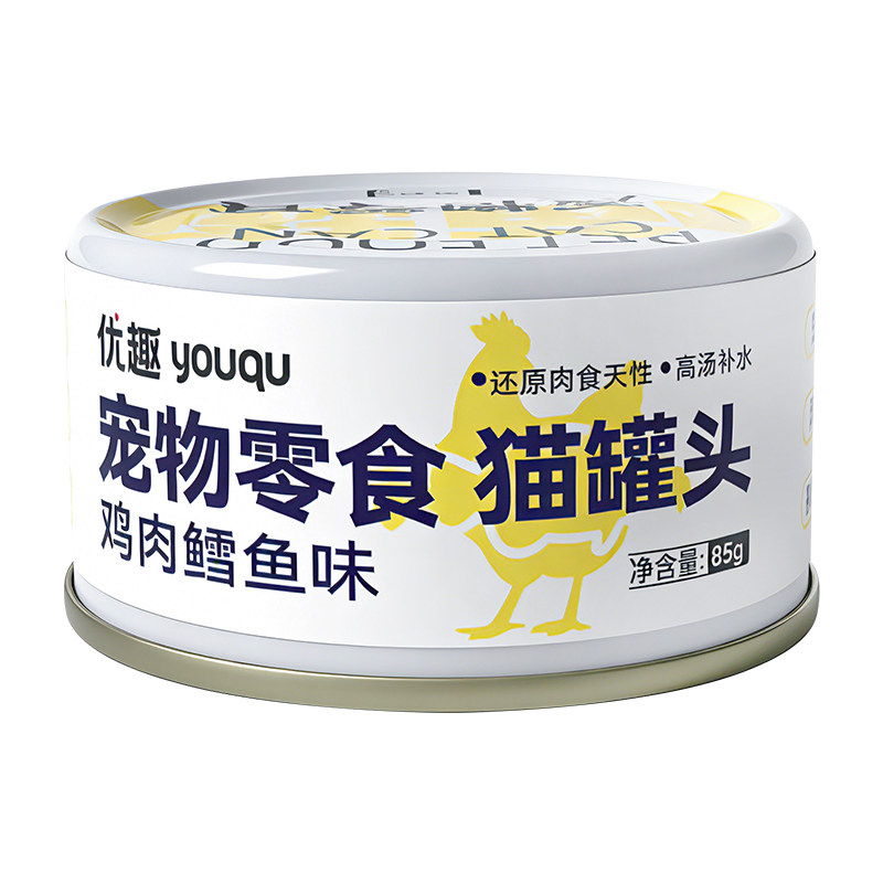 优趣猫罐头85gX24 金枪鱼红肉鸡肉鳕鱼白肉猫湿粮猫零食6罐12