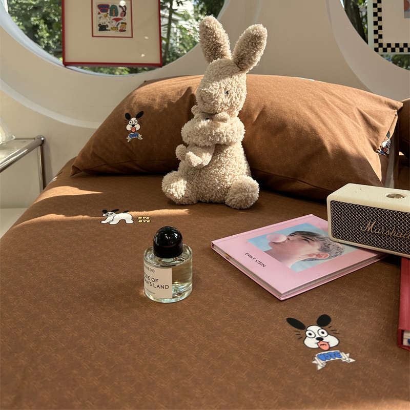 美拉德全棉秋冬加厚磨毛卡通可爱小狗床笠床单单件保护套全棉1.35