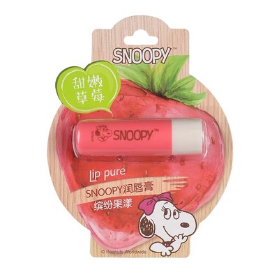 学生润唇膏SNOOPY缤纷果漾润唇膏草莓甜橙蜜桃柠檬水果香滋润保湿