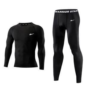 回力秋冬加绒运动速干裤子男专业紧身训练压缩裤高弹保暖健身长裤