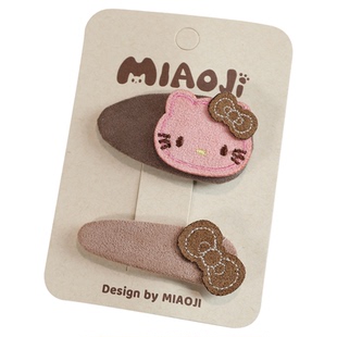 儿童新款卡通KT猫布艺发夹可爱女童不伤发BB夹刘海碎发侧边夹发饰