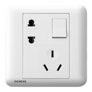 西门子开关插座 皓睿玉釉白大面板86型墙壁一开带五孔usb套餐皓彩