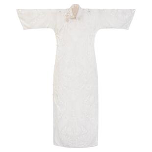 晓雾星河丨一城风絮丨春夏真丝烂花绒复古民国风立领倒大袖长旗袍