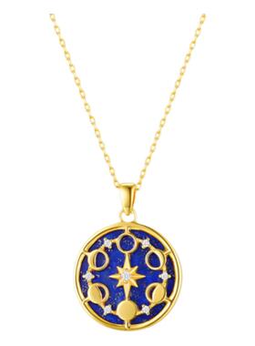 青金石星星月亮宇宙项链