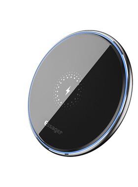 手机无线充电器15W智能快充QI适用iPhone17三星12苹果14超薄镜面款X系列蓝牙耳机通用桌面无限8感应座充正品6