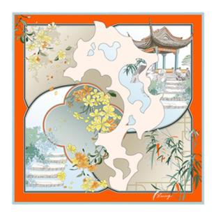 绣娘丝绸桑蚕丝真丝丝巾方巾女高级新款围巾空调房披肩女外搭礼盒