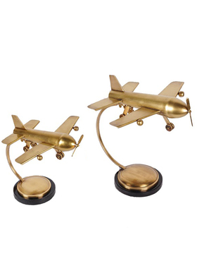 欧式美式法式黄铜飞机摆件装饰品