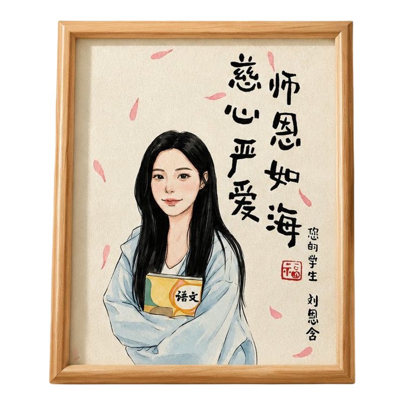 教师画像定制相框感恩师生纪念