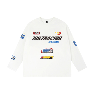 RACING重磅水洗做旧印花长袖