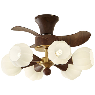 默川中古风复古餐厅风扇吸顶灯2025新款卧室灯设计师客厅主灯具