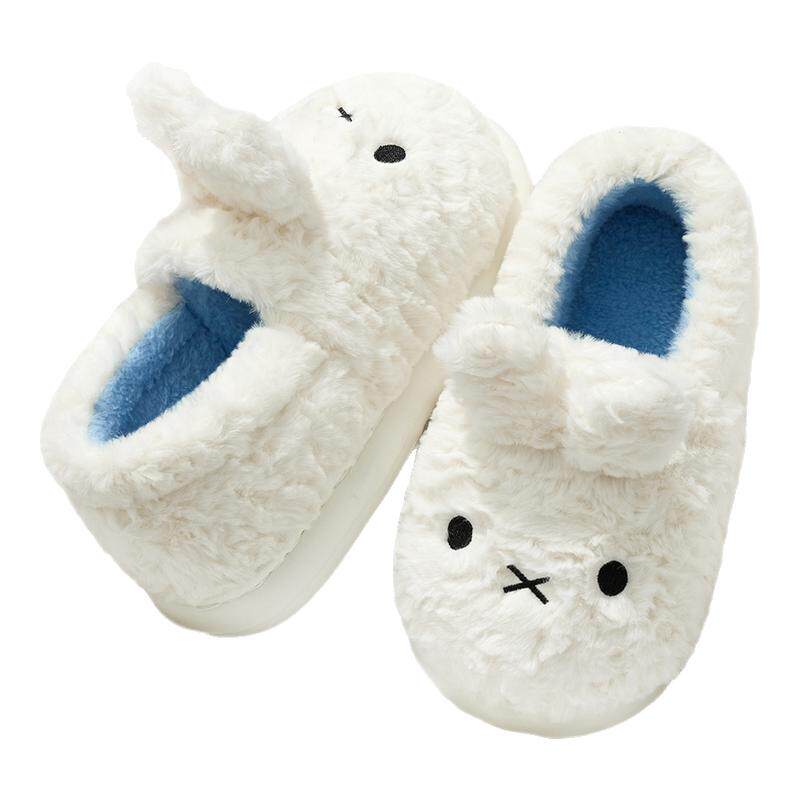 米菲兔棉拖鞋女士2025新款冬季室内家居厚底加绒保暖防滑毛毛棉拖
