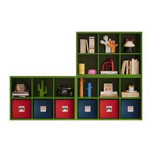 高低组合柜铁艺客厅电视柜卧室阳台落地靠墙置物柜儿童收纳格子柜