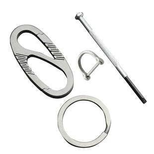 博友简约钛合金汽车个性钥匙扣男士创意腰挂女士挂件多功能钥匙链