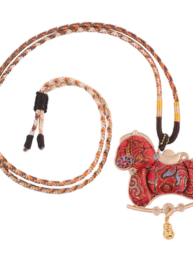 宋锦小马项链马年新中式毛衣链