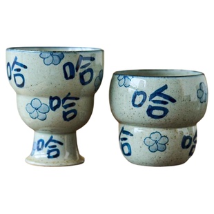 陶美集青花瓷手绘马克杯中式趣味创意水杯早餐杯办公室茶杯哈哈杯