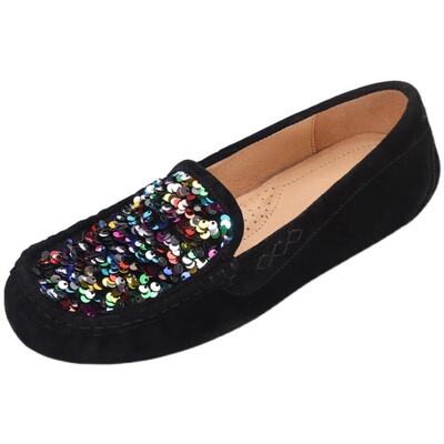 真皮浅口软底孕妇豆豆鞋