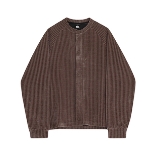 MRCYC灯芯绒圆领短款夹克男秋冬季宽松休闲外套韩系潮流简约上衣