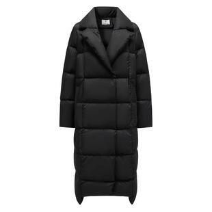 MOISSAC摩萨克冬白鸭绒90平驳领长款翻领休闲羽绒服女