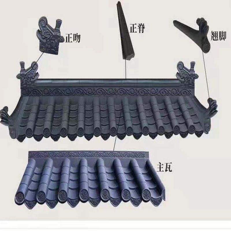 现货供应一体仿古瓦景区园林瓦树脂建设新瓦片农村仿古装饰