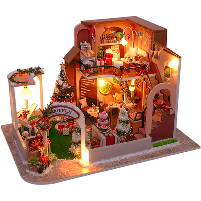 圣诞diy小屋房子拼装模型摆件