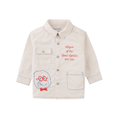 Gingersnaps秋冬现货男宝纯棉小车小动物牛津布衬衫可爱英伦上衣