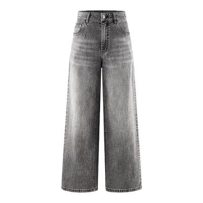 A21中灰宽松显瘦薄款牛仔裤