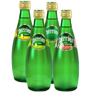 法国进口巴黎水天然含气矿泉水青柠西柚330ml无糖气泡水柠檬味