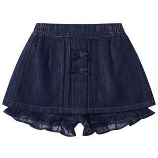 植木童装女童裙子2025秋冬新款中大童甜酷假两件裙裤儿童牛仔半裙