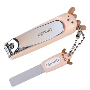 Omuda/欧美达可爱卡通指甲钳+锉刀组合 学生指甲刀家用便携指甲剪