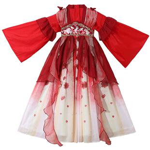 女童汉服春秋国风2026新款儿童装春款古装女孩红色古风唐装春季