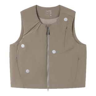 CryingCenter U领皱褶反光波点石墨烯棉服马甲 男女款 哭喊中心