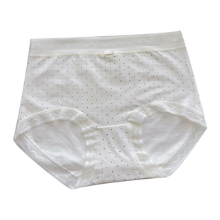 100支新疆长绒棉内裤女纯棉中高腰亲肤蕾丝边甜美波点包臀三角裤